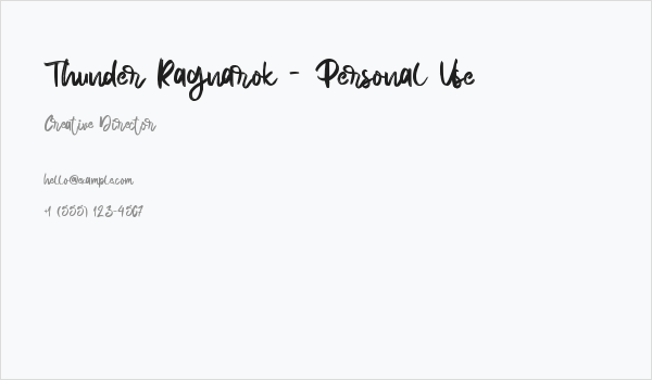 Thunder Ragnarok - Personal Use Business Card