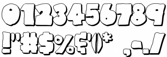 Thunder Thighs Shadow Font OTHER CHARS