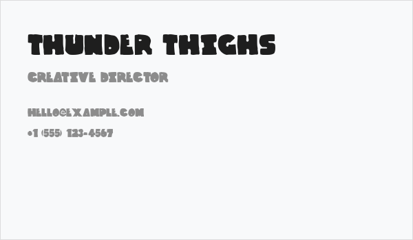 Thunder Thighs Business Card