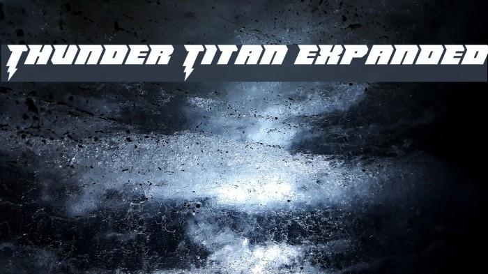 Thunder Titan Expanded Font examples