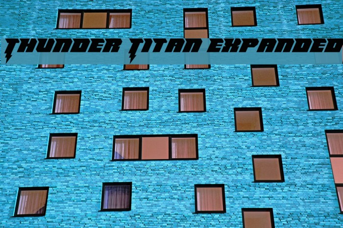 Thunder Titan Expanded Font examples