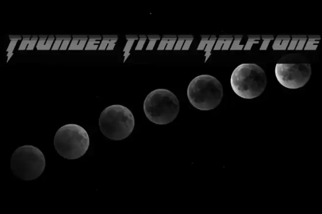 Thunder Titan Halftone Font examples