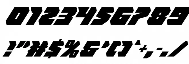 Thunder Titan Italic Font OTHER CHARS