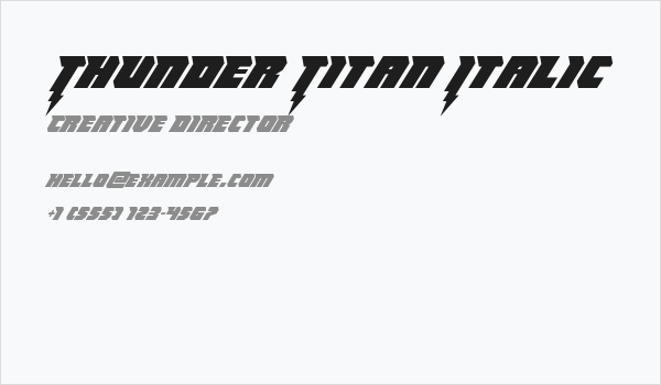Thunder Titan Italic Business Card