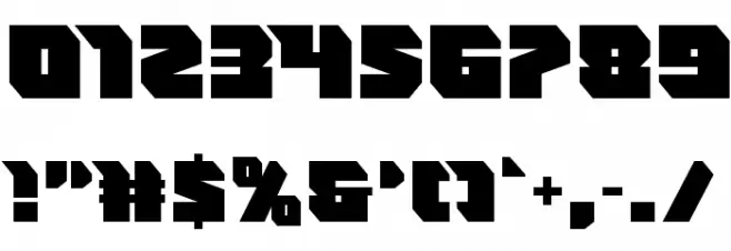 Thunder Titan Straight Font OTHER CHARS