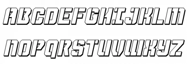 Thunder Trooper 3D Italic Fonte MAIÚSCULAS