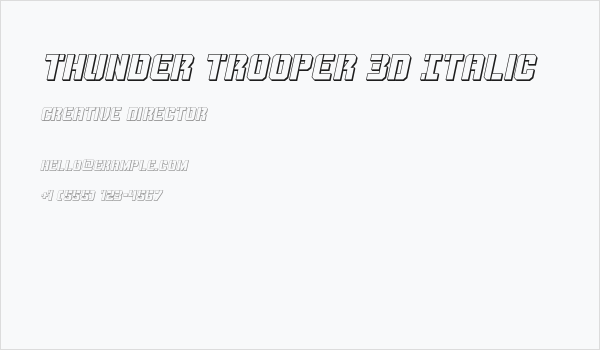 Thunder Trooper 3D Italic Business Card