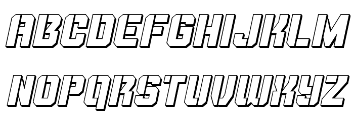 Thunder Trooper 3D Italic Font LOWERCASE