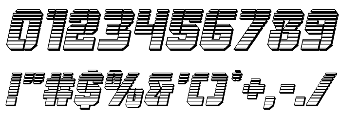 Thunder Trooper Chrome Italic Font OTHER CHARS