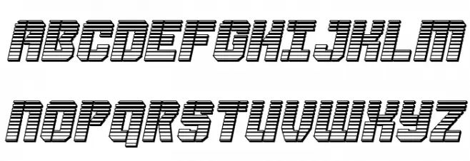 Thunder Trooper Chrome Italic Polices MAJUSCULES
