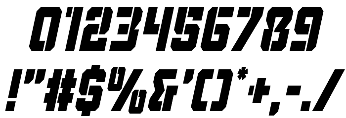 Thunder Trooper Condensed Italic Font OTHER CHARS
