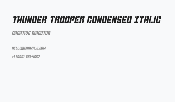 Thunder Trooper Condensed Italic Business Card