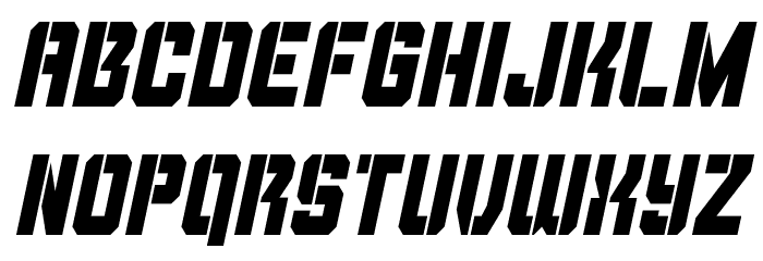 Thunder Trooper Condensed Italic Font LOWERCASE