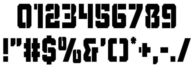 Thunder Trooper Condensed Font OTHER CHARS