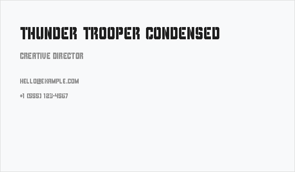 Thunder Trooper Condensed Business Card