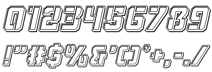 Thunder Trooper Engraved Italic Font OTHER CHARS