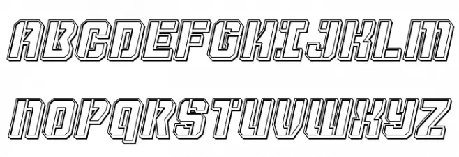 Thunder Trooper Engraved Italic फ़ॉन्ट अपरकेस