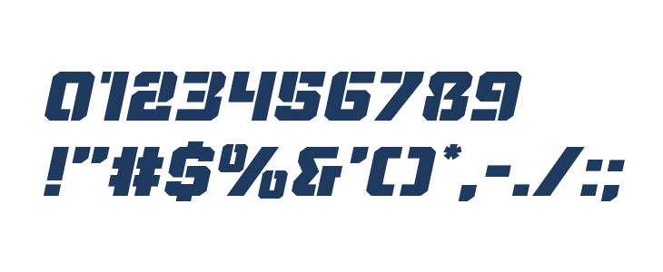 Thunder Trooper Expanded Italic Other Characters