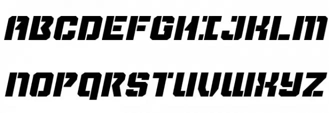 Thunder Trooper Expanded Italic Schriftart Groß
