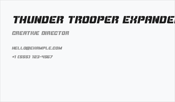Thunder Trooper Expanded Italic Business Card