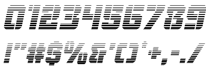 Thunder Trooper Gradient Italic Font OTHER CHARS