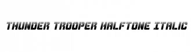 Thunder Trooper Halftone Italic  नि: शुल्क फ़ॉन्ट्स डाउनलोड
