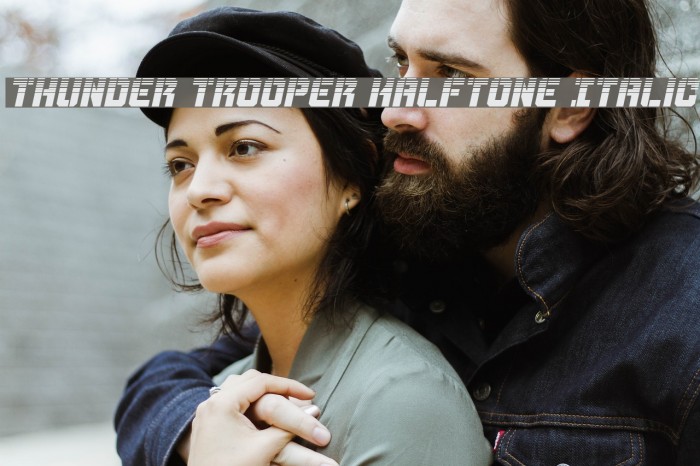 Thunder Trooper Halftone Italic Font examples