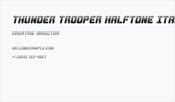 Thunder Trooper Halftone Italic Business Card