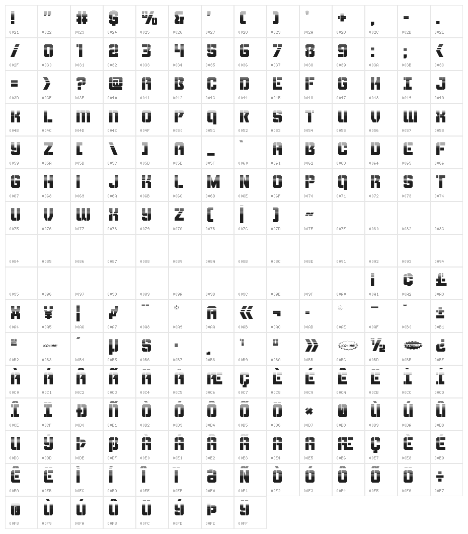 Thunder Trooper Halftone Character Map