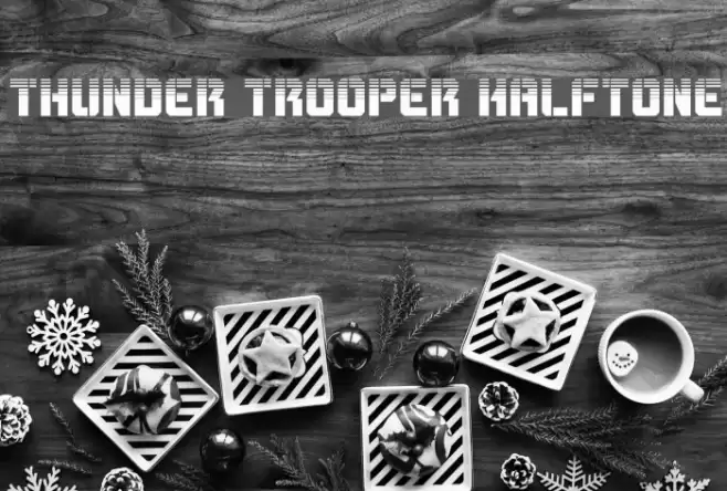 Thunder Trooper Halftone Font examples