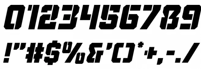 Thunder Trooper Italic Font OTHER CHARS