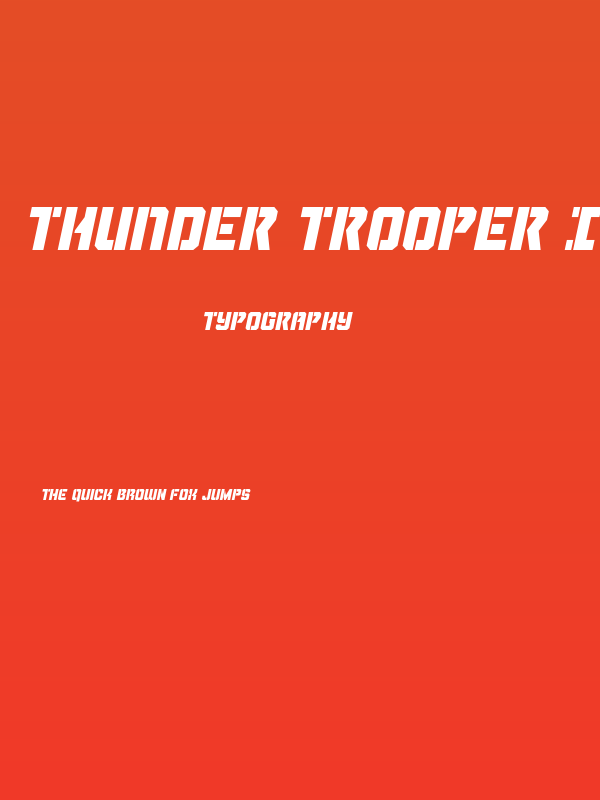 Thunder Trooper Italic Poster