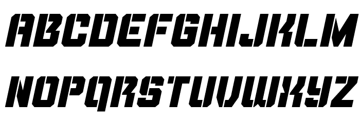 Thunder Trooper Italic Font LOWERCASE