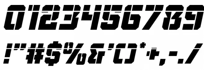 Thunder Trooper Laser Italic Font OTHER CHARS