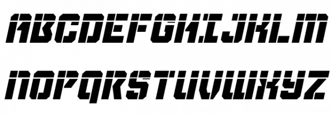 Thunder Trooper Laser Italic Schriftart Groß