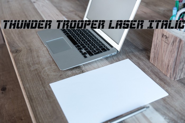 Thunder Trooper Laser Italic Font examples