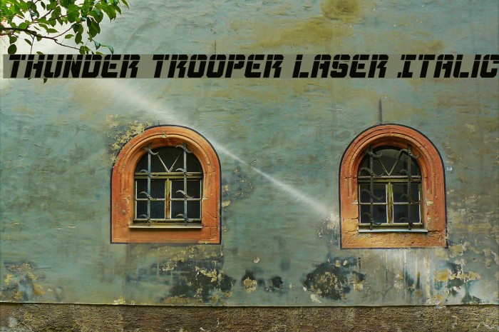 Thunder Trooper Laser Italic Font examples