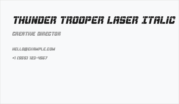 Thunder Trooper Laser Italic Business Card