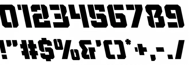 Thunder Trooper Leftalic Font OTHER CHARS