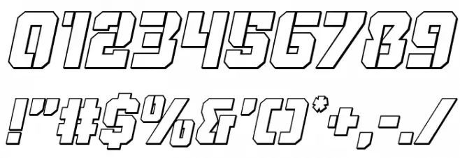 Thunder Trooper Outline Italic Font OTHER CHARS