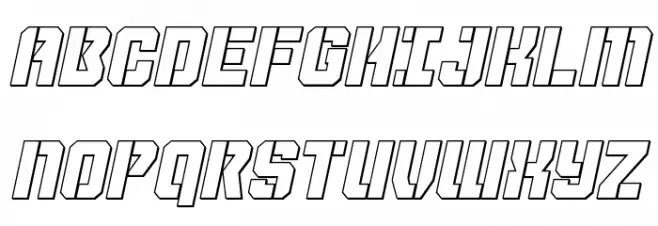 Thunder Trooper Outline Italic Caratteri MAIUSCOLE