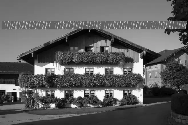 Thunder Trooper Outline Italic Font examples