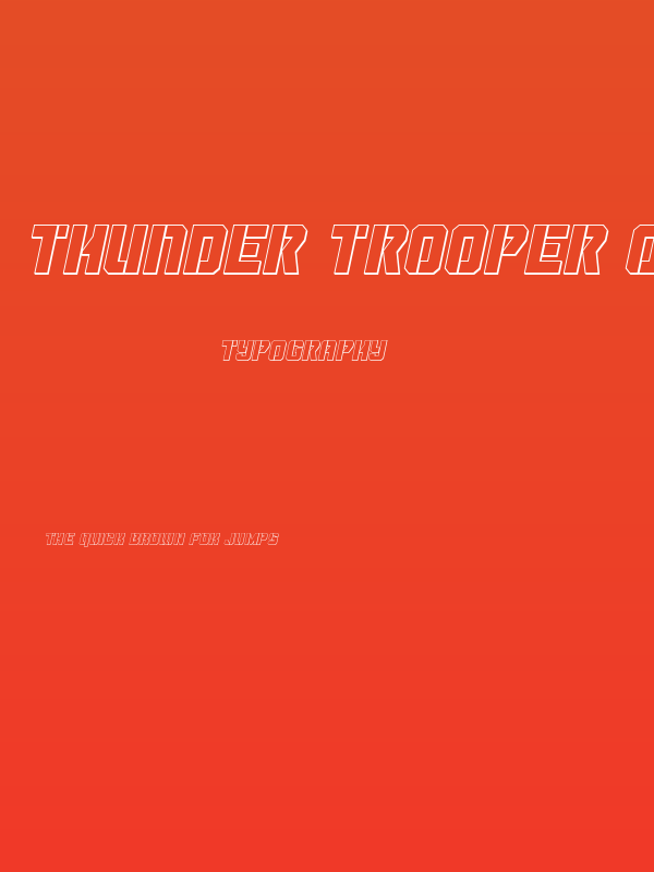 Thunder Trooper Outline Italic Poster