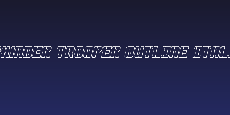 Thunder Trooper Outline Italic Social Header