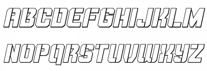 Thunder Trooper Outline Italic फ़ॉन्ट लोअरकेस