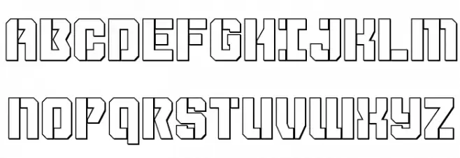 Thunder Trooper Outline Font UPPERCASE