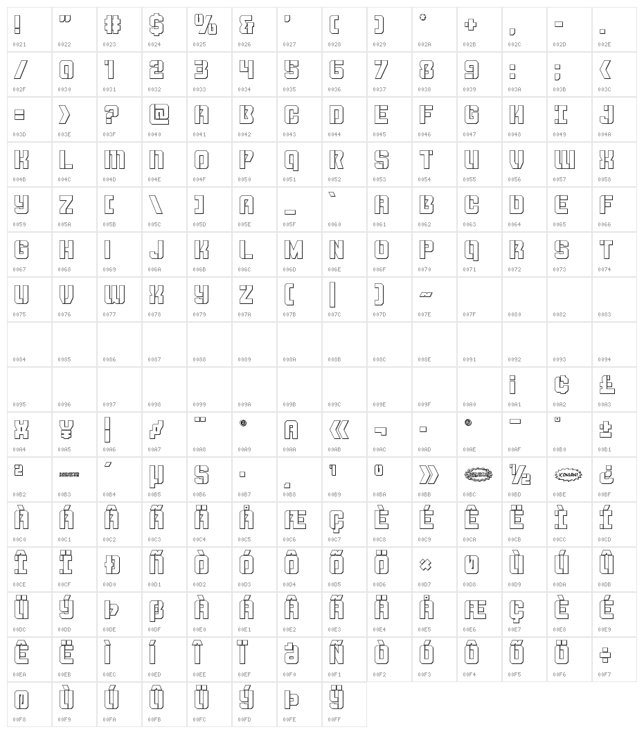 Thunder Trooper Outline Character Map