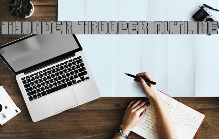Thunder Trooper Outline Font examples
