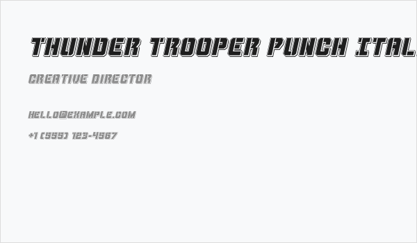 Thunder Trooper Punch Italic Business Card