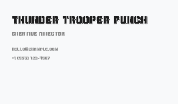 Thunder Trooper Punch Business Card